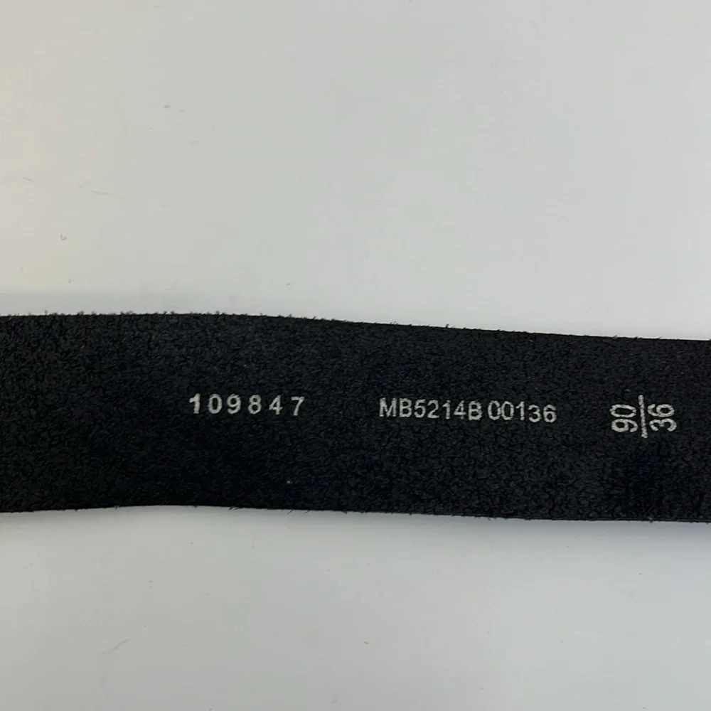 Fossil Black Leather Belt with Silver Toned Double Prong Buckle- Men’s size 36